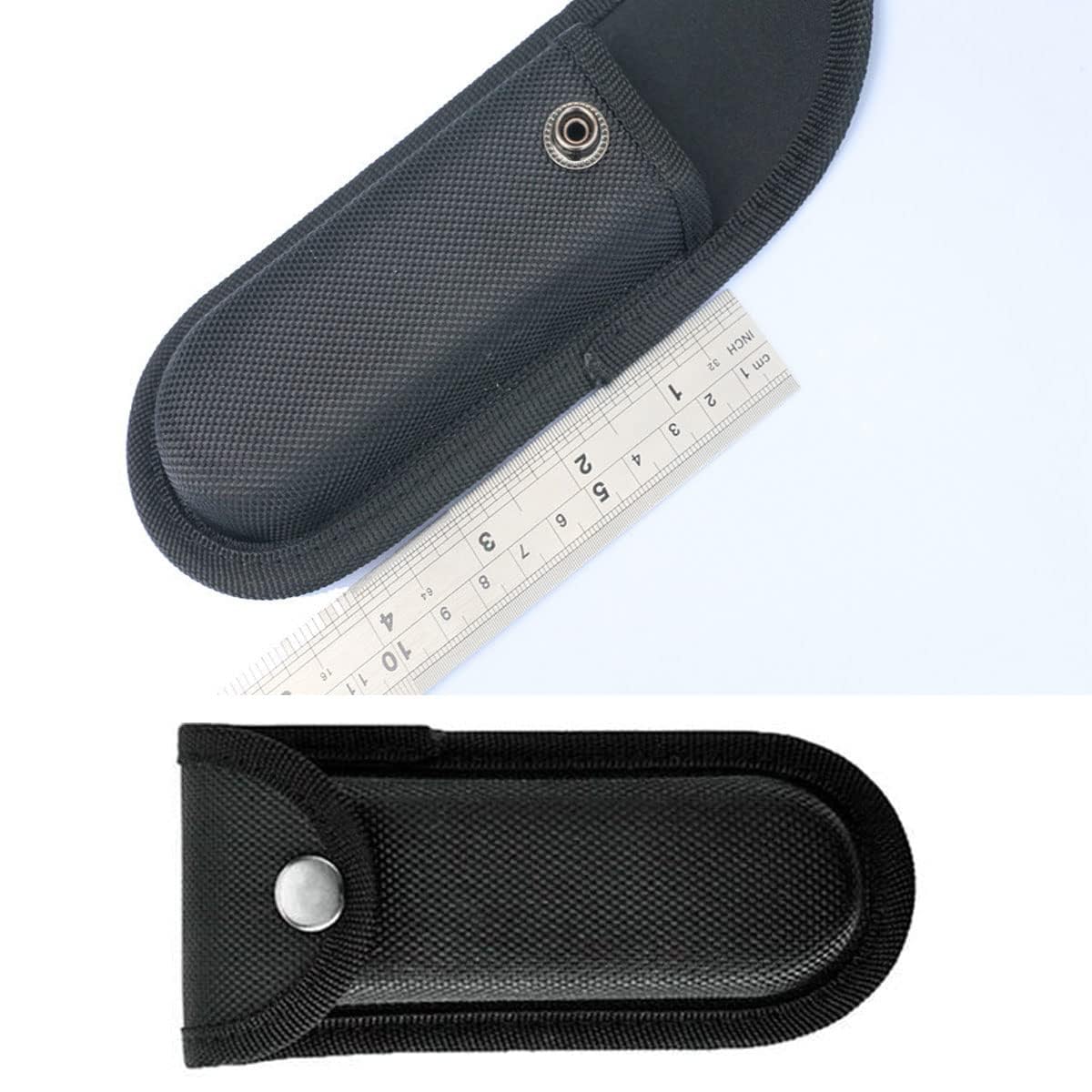 2pcs Hard Boxed Reinforced Nylon Belt Sheath For Folding Knife Black