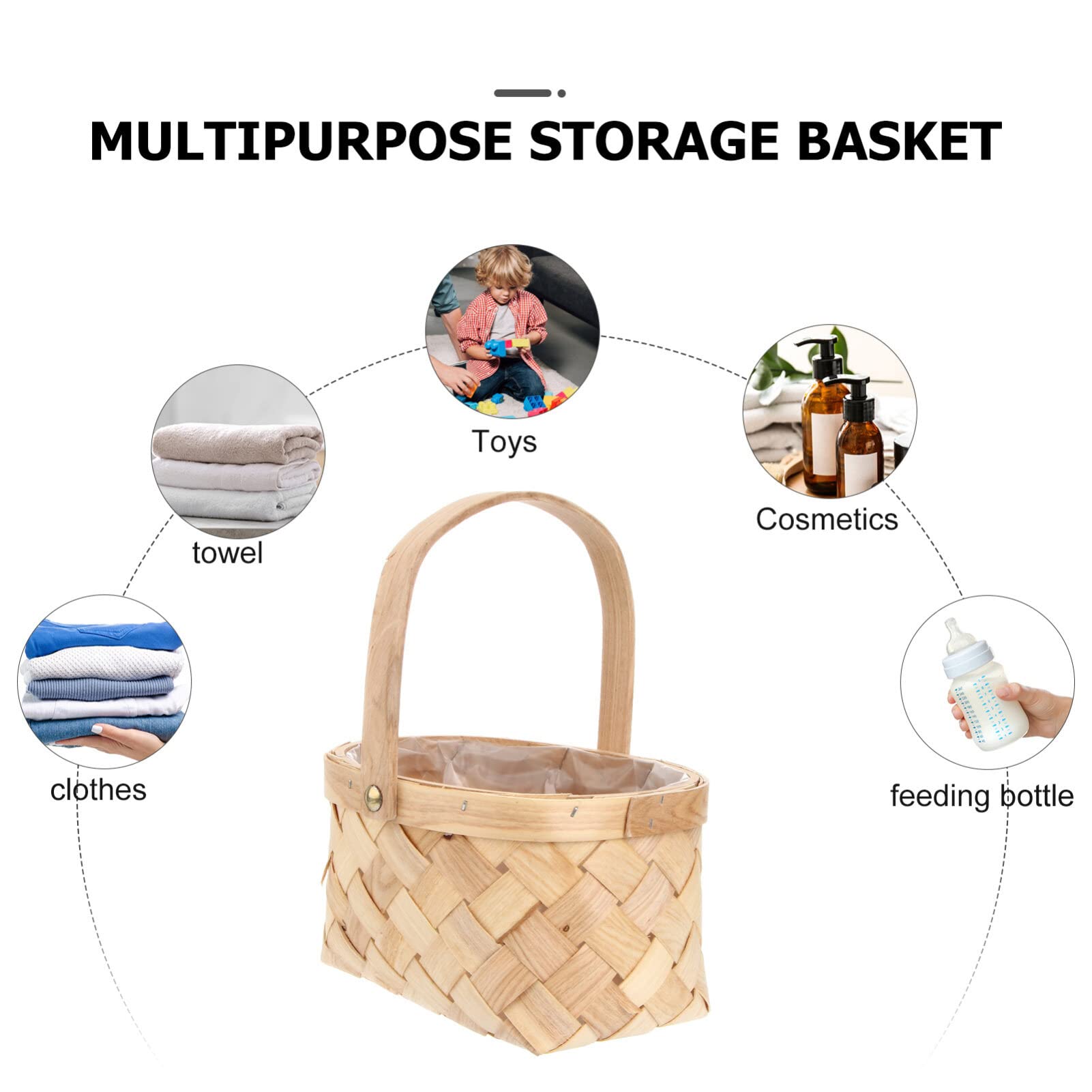 Mini Shelf Large Storage Basket Girls Small Red Riding Hood Basket Garden Basket for Collecting Vegetables Storage Box Agricultural Products Filler Snack Wooden Nursery