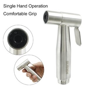 Hitefu 2PCS Bidet Sprayer Head for Toilet, Stainless Steel Handheld Bidet Toilet Sprayer, Adjustable Water Pressure Cloth Bathroom Diaper Sprayer for Toilet and Kitchen Cleaning