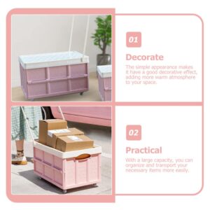 DOITOOL 2pcs Collapsible Milk Crates Stackable Utility Crates Stackable Crates Moving Bins with Lids Utility Cart Outdoor Toys Foldable Crate Shopping Plastic Folding Basket Camping