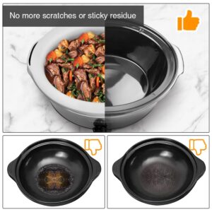 ChefAid Slow Cooker Liners, 100% Silicone Reusable Crock Pot Insert Accessories for 6-8 Oval or Round Quart Slow Cookers, Food Safe & Dishwasher Safe (Black-Grey)