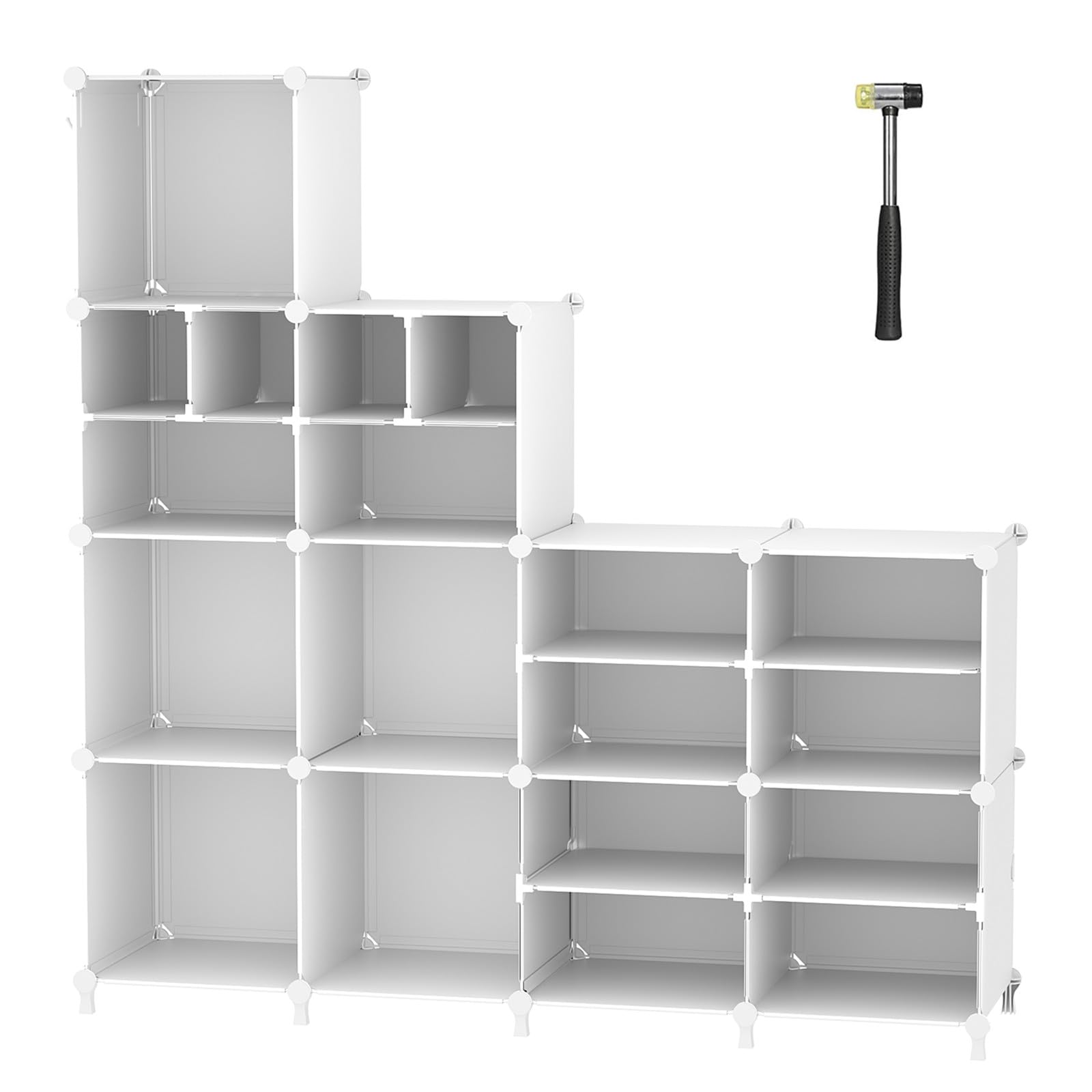 AWTATOS Cube Storage Organizer Closet Storage 12 Cube Shelves, Large and Small Cubes, DIY Portable Closet Clothes Storage Shelfs for Home, Bedroom, White