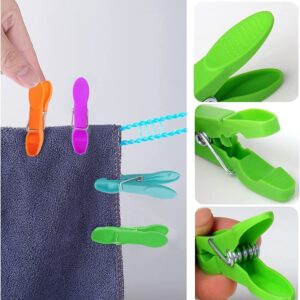 48 PCS Colored Plastic Clothespins,Clothes Pins Heavy Duty Outdoor,Towel Clips Clothes Pins with Springs Non Slip for Hanging Clothes,Outdoor,Clothesline Crafts Picture Clips Food Package Clips