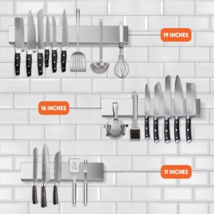 MG Magnetic Knife Holder for Wall, Stainless Steel Knife Magnetic Strip with Multi-Purpose Functionality as a Knife Holder, Knife Strip, Magnetic Tool Organizer & Home Organizer (16inch)