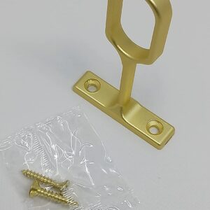 Center Oval Wardrobe Rod Tub Support Bracket with Installation Screws - 15 x 30 mm (Matte Brass)