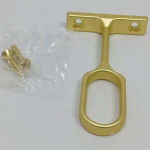 Center Oval Wardrobe Rod Tub Support Bracket with Installation Screws - 15 x 30 mm (Matte Brass)