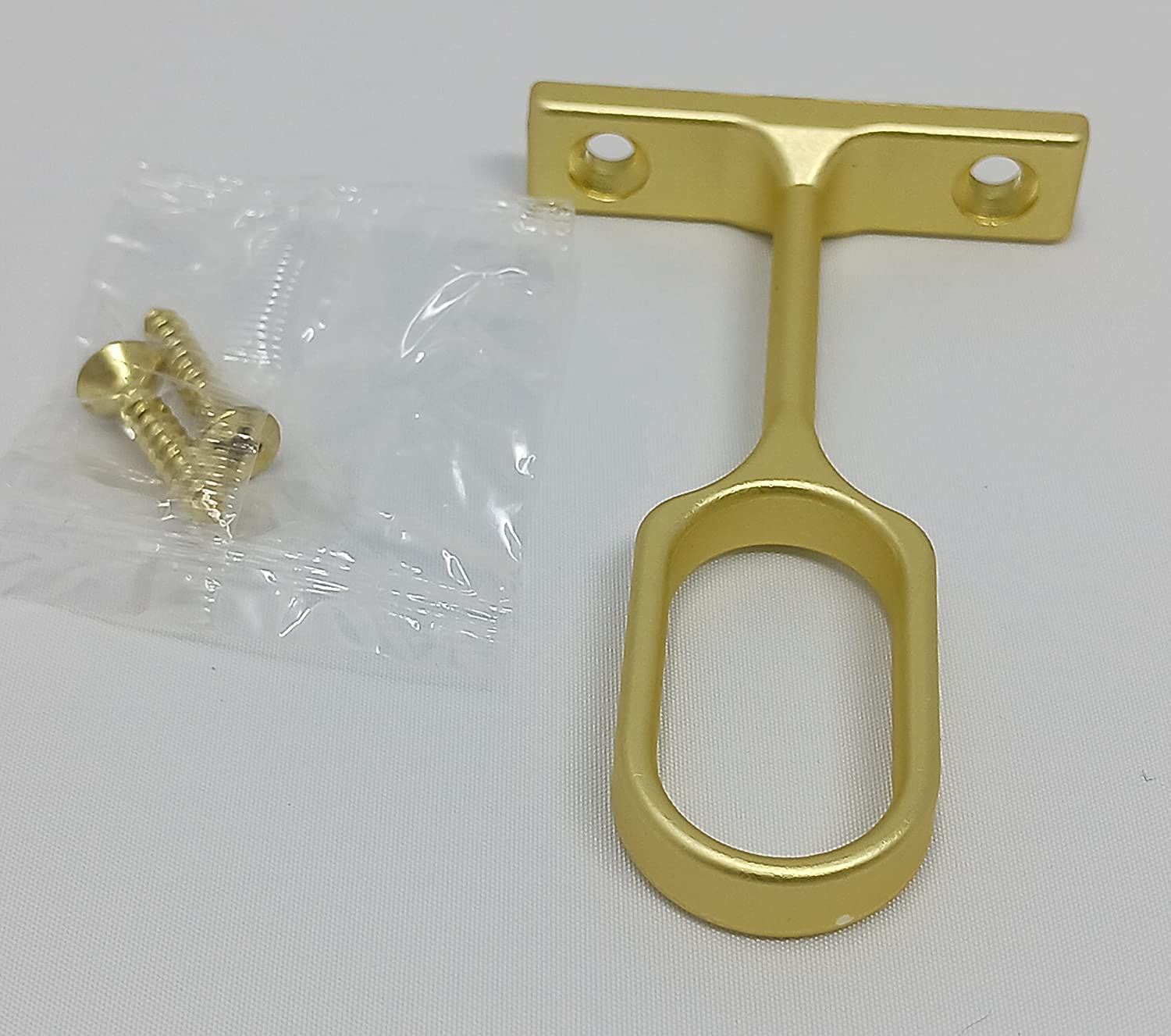 Center Oval Wardrobe Rod Tub Support Bracket with Installation Screws - 15 x 30 mm (Matte Brass)