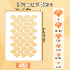 5Pcs Fish Scale Stencil, Face Painting Stencils Stencils for Painting Makeup Stencil Face Paint Stencils Reusable Fish Scale Template Large Plastic Scale Wall Stencil for Painting on Wall Face Body