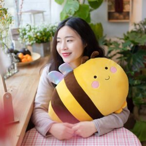 20 Inch Plush Bumblebee Stuffed Animal Bumble Bee Hugging Pillow Honey Bee Plushies Throw Pillow Bee Anime Gift for Kids and Lovers in Birthday,Valentine's Day,Christmas...