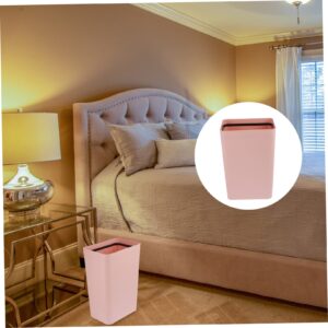 LIFKOME 1pc Open Trash Can Collapsible Bins Office Trash Cans Waste Basket for Office Bedroom Trash Can Garbage Bin Kitchen Bathroom Rubbish Can Plastic Pink Garbage Container Dustbin Mini