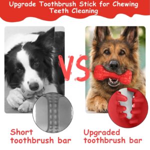 BAPSOUZU Dog Squeaky Toys for Aggressive Chewers, Toothbrush Stick Durable Dog Chew Toys for Large Dog Medium Breed, Indestructible Tough Dogs Toys for Teeth Cleaning (Bacon & Chicken Flavor)