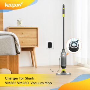 KEEPOW Vacmop Charger Replacement for Shark VM252 VM252C QM250 Vacmop Cordless Hard Floor Vacuum Mop, 13.3V Magnetic Power Cord Charger