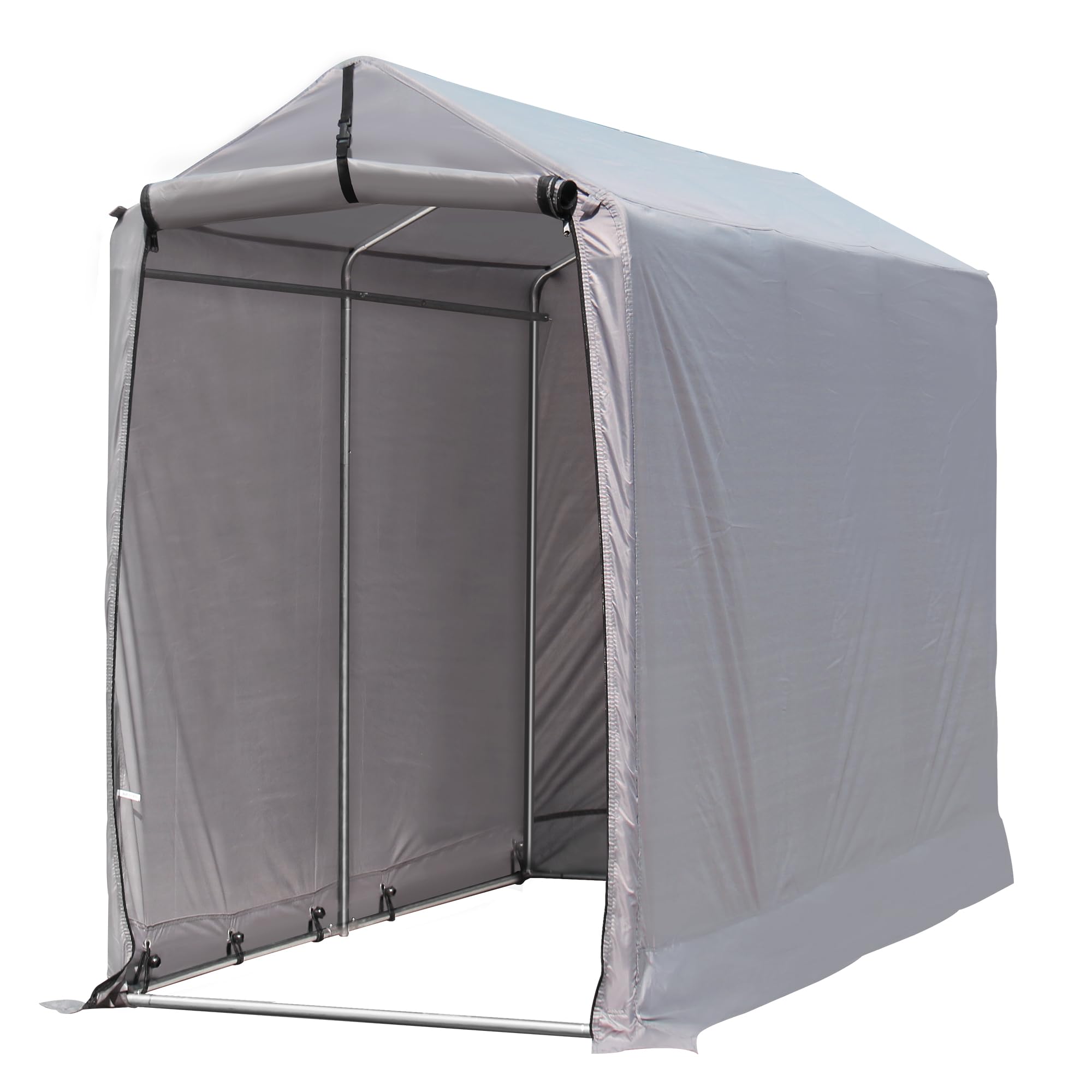 Raysfung Outdoor Storage Shed 6 x 3Ft Heavy Duty Portable Storage Shelter with Roll-up Zipper Door for Bike, Mower, Garden Storage