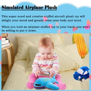 zhidiloveyou 15.7" Airplane Plush Blue Stuffed Plane Toy Aircraft Hug Pillow Gifts for Kids