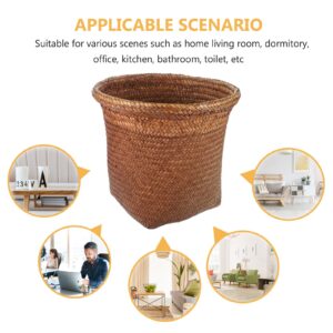 FOMIYES Outdoor Garbage can Trash Can 30cm Wicker Wastebasket Hand Woven Garbage Can Trash Container for Home and Office Rattan Trash can