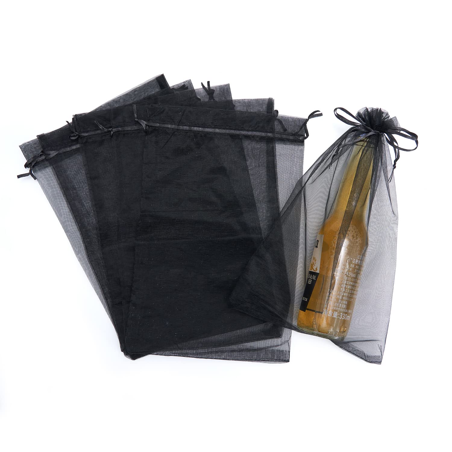 GANKEIC 25PCS 8X12 Inch Organza Gift Bags Wedding Favor Sheer Mesh Bag with Drawstring for Packaging 10 Colors Mix