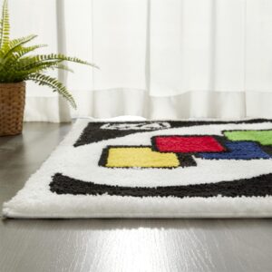 Estmy UNO Card Rug, Funky Aesthetic Retro Throw Area Rugs 2x3 Non Slip Washable, Modern Abstract Cute Unique Bathroom Bedroom Rugs Fluffy Soft Small Rugs for Entryway Indoor, Funny Housewarming Gift