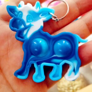 Roaqua 30 Cow Fidget Pop Gifts Prizes for Kindergarten Kids,Bulk Mini Birthday Graduation Summer Party Favors for Classroom students