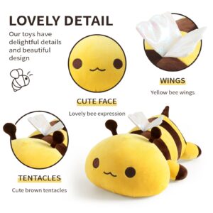 Onsoyours Cute Bee Plush, Soft Stuffed Animal Honey Bee Plush Toy Pillow for Kids (Yellow, 13")