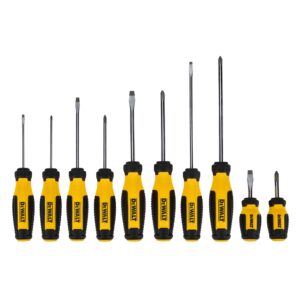 DEWALT Fixed Bar Screwdriver Set (10 pc.) (DWHT65201) and DEWALT PREMIUM RETRACTABLE KNIFE