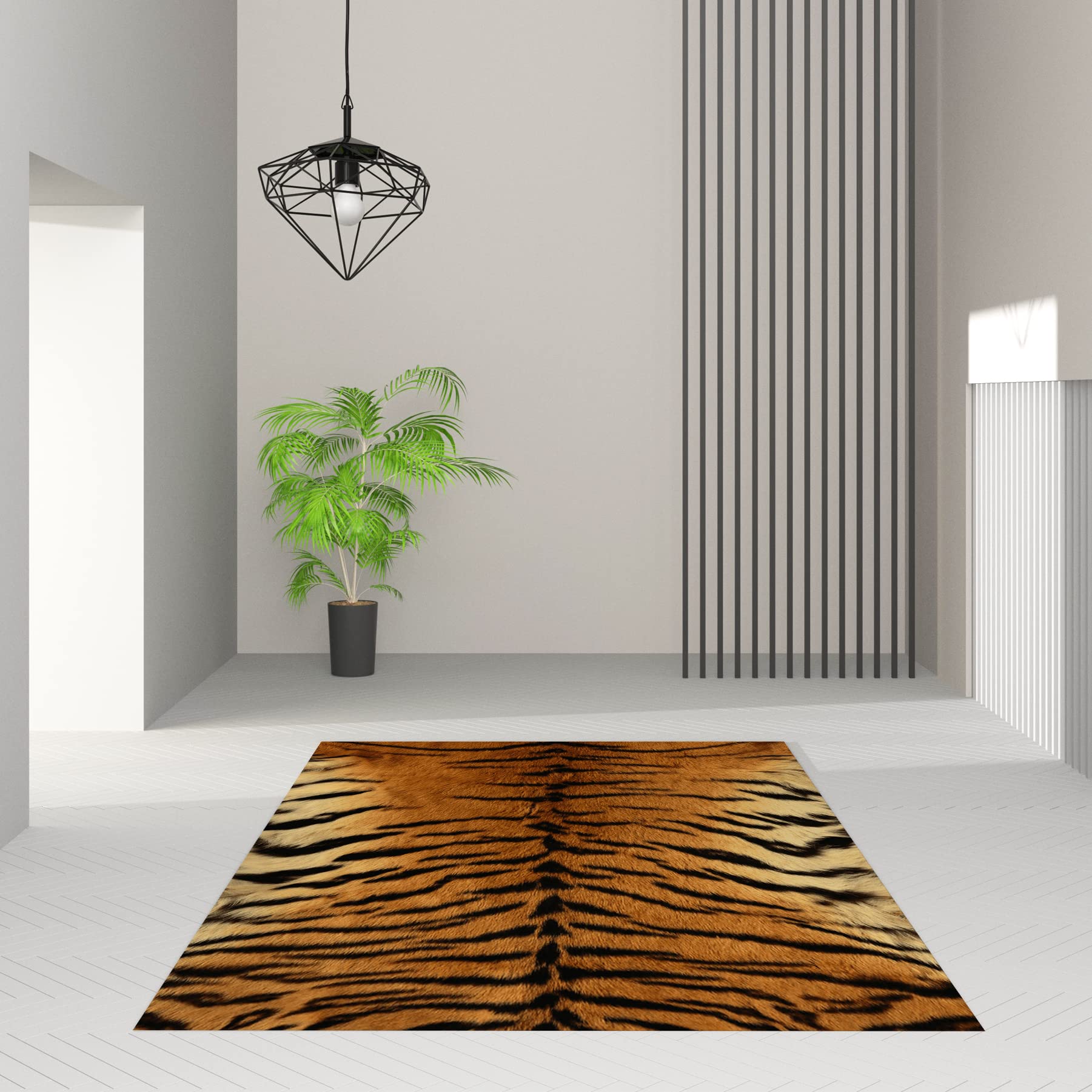 Animal Tiger Print Area Rugs for entryway Rugs 1'x1.7'/12"x20"/30x50cm, for Living Room, Anti-Skid Extra Comfy Fluffy Floor Carpet for Indoor Home Decorative