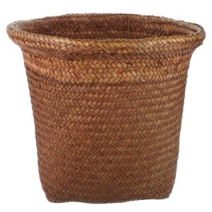 fomiyes outdoor garbage can trash can 30cm wicker wastebasket hand woven garbage can trash container for home and office rattan trash can