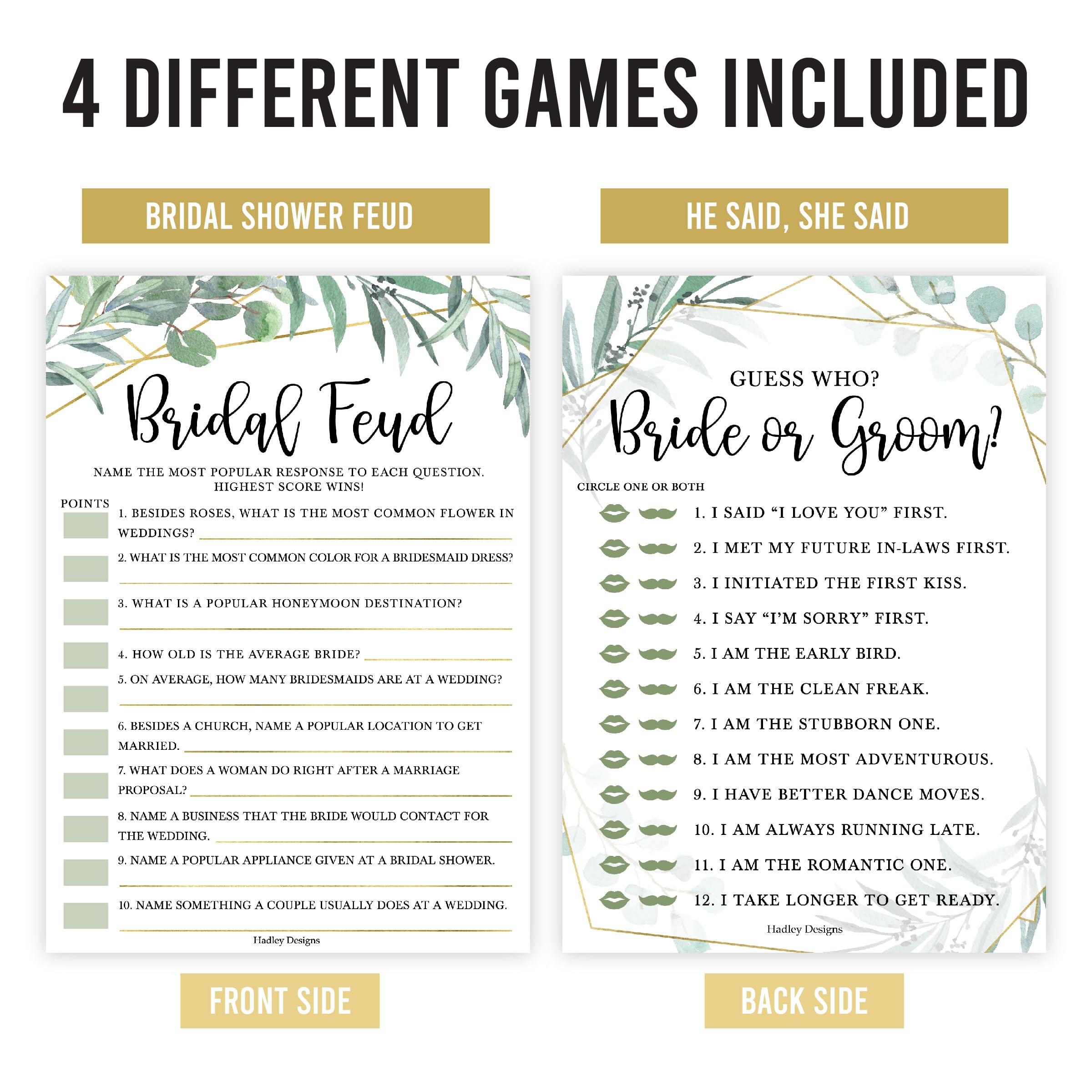 40 Greenery Funny Bridal Shower Games 20 Guests - Wedding Games For Bridal Shower Games For Guests, Couples Wedding Shower Games For Couples, Guess The Dress Bridal Shower Game, Bridal Party Games