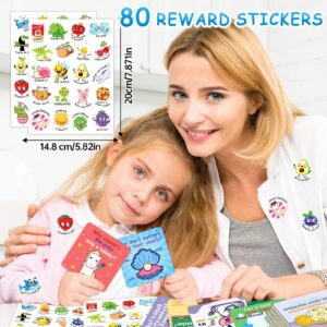 zheyistep 160 Joke Cards for Kids Lunch Box Jokes for Kids, Inspirational Lunch Notes for Boys Girls Students Lunch Notes Jokes Cards with 80 Reward Stickers for Teacher