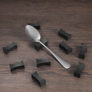 Youda 10PCS Chopstick Rests Alloy Chopsticks Holders for Holding Spoon Forks Knives(Black)