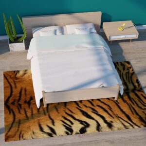 Animal Tiger Print Area Rugs for entryway Rugs 1'x1.7'/12"x20"/30x50cm, for Living Room, Anti-Skid Extra Comfy Fluffy Floor Carpet for Indoor Home Decorative