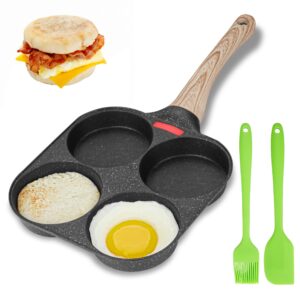 mylifeunit egg frying pan, 4-cup egg pan nonstick, fried egg pan skillet for breakfast, pancake, hamburger, sandwiches, suitable for gas stove & induction cookware