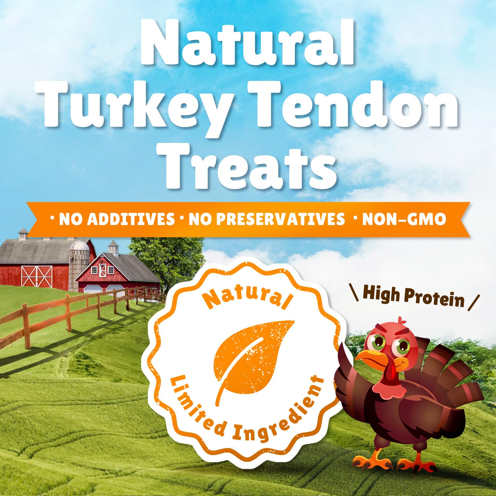 Gootoe Turkey Tendon Dog Treats – 100% USA-Sourced, Natural Snack, Premium Training Chews, Hypoallergenic, Reseal Value Bags, Size for Medium Dogs, Bone (Medium) 3 Unit/Pack