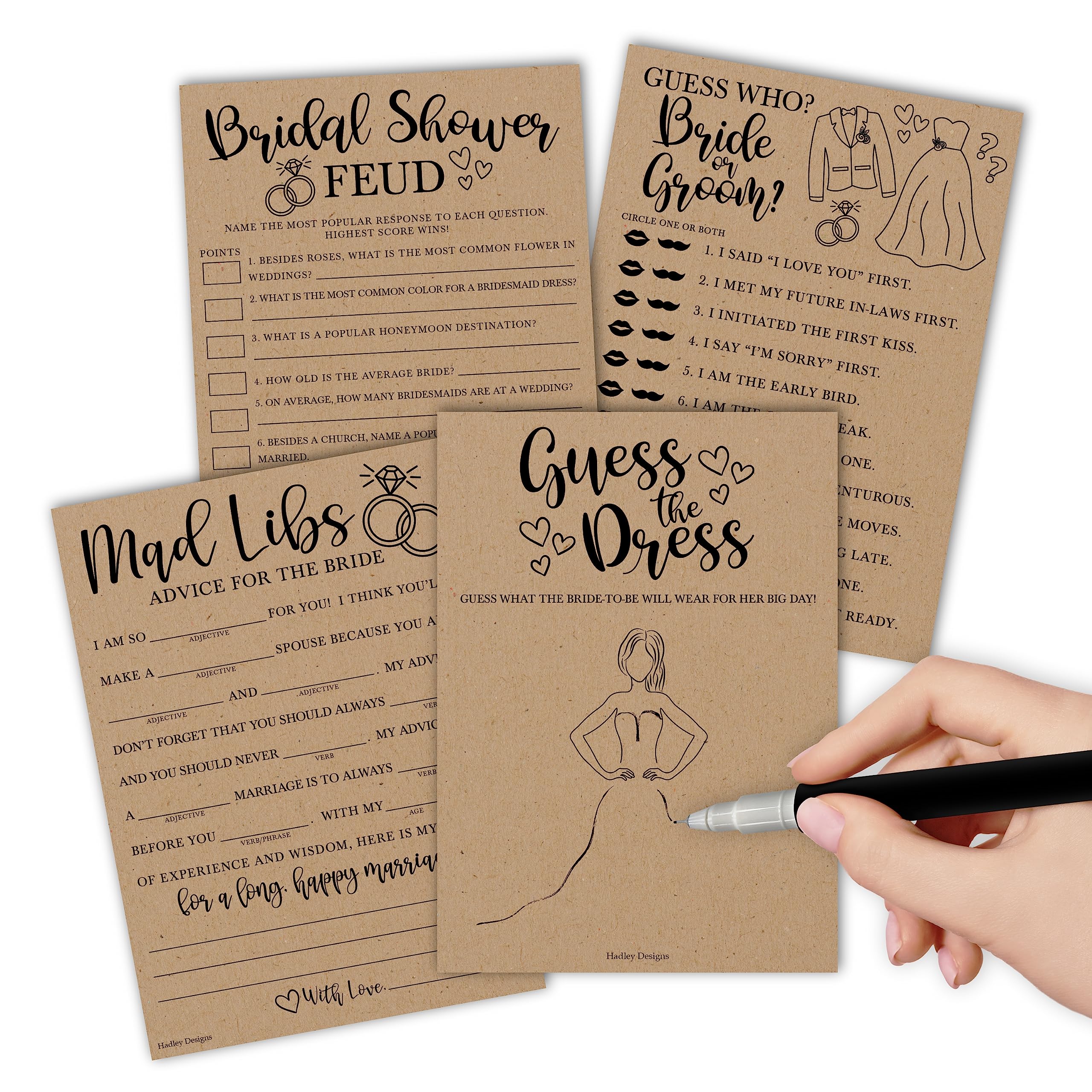 40 Rustic Funny Bridal Shower Games 20 Guests - Wedding Games For Bridal Shower Games For Guests, Couples Wedding Shower Games For Couples, Guess The Dress Bridal Shower Game Pack, Bridal Party Games