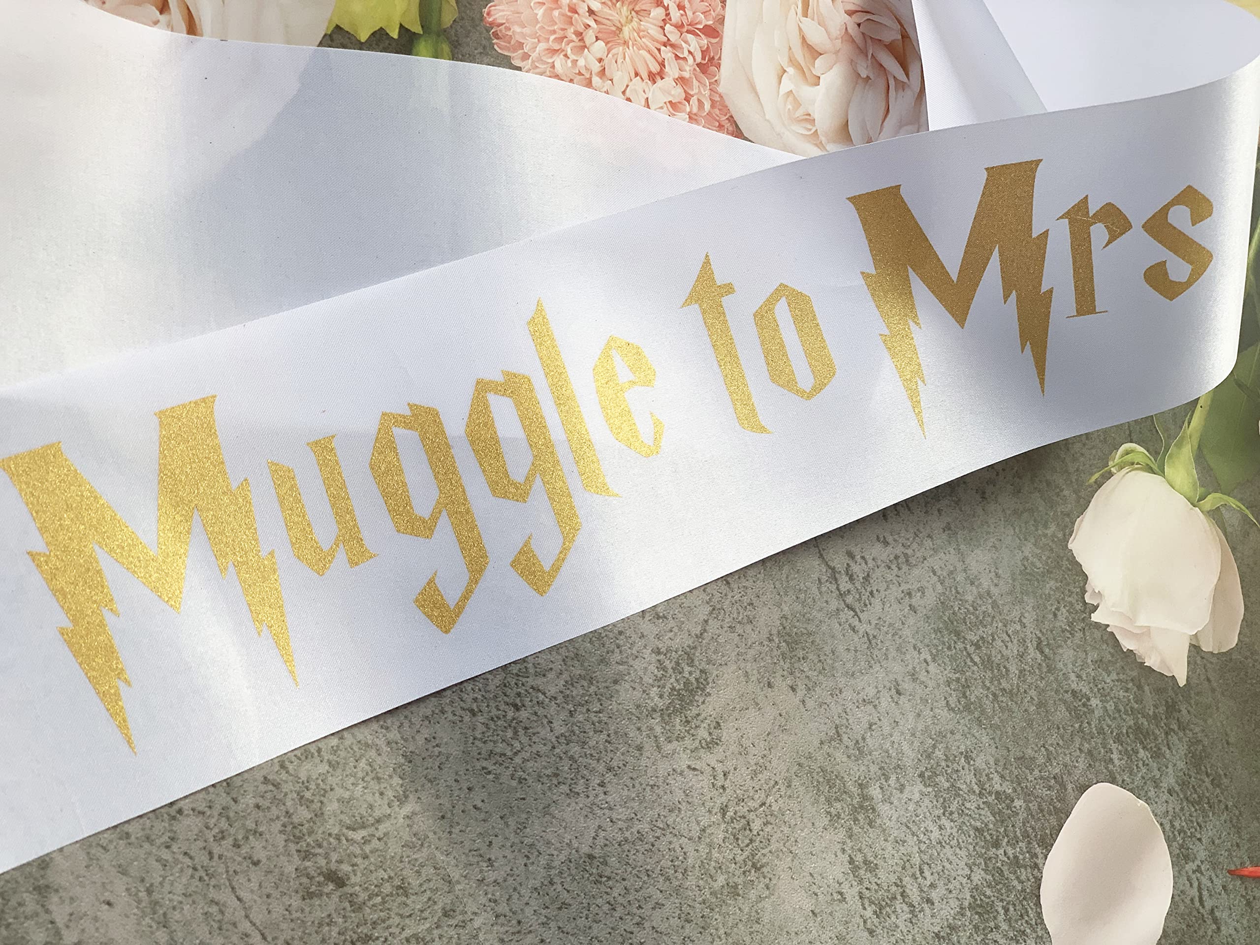 Muggle to Mrs Sash, Bride to be Sash,from Muggle to Mrs, Bridal Shower, Bachelorette Party Decor, Gold Glitter