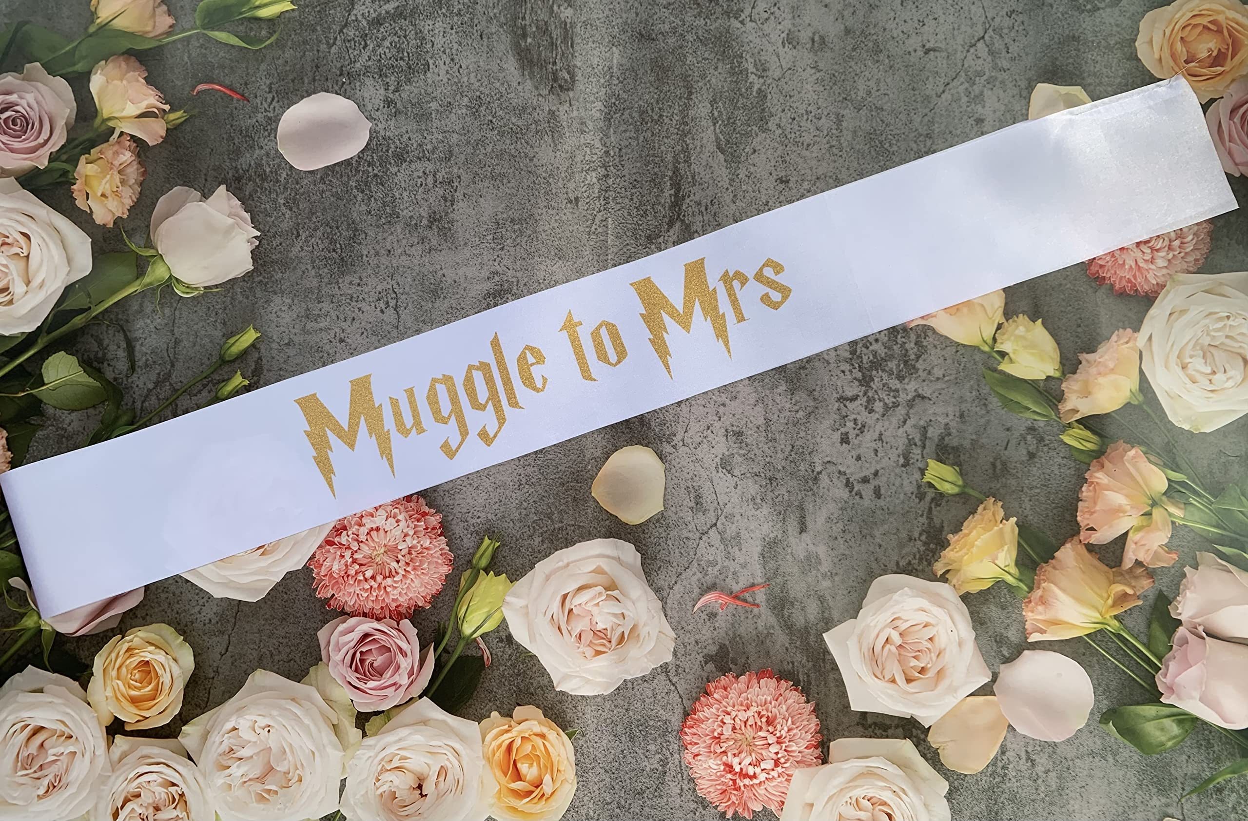 Muggle to Mrs Sash, Bride to be Sash,from Muggle to Mrs, Bridal Shower, Bachelorette Party Decor, Gold Glitter