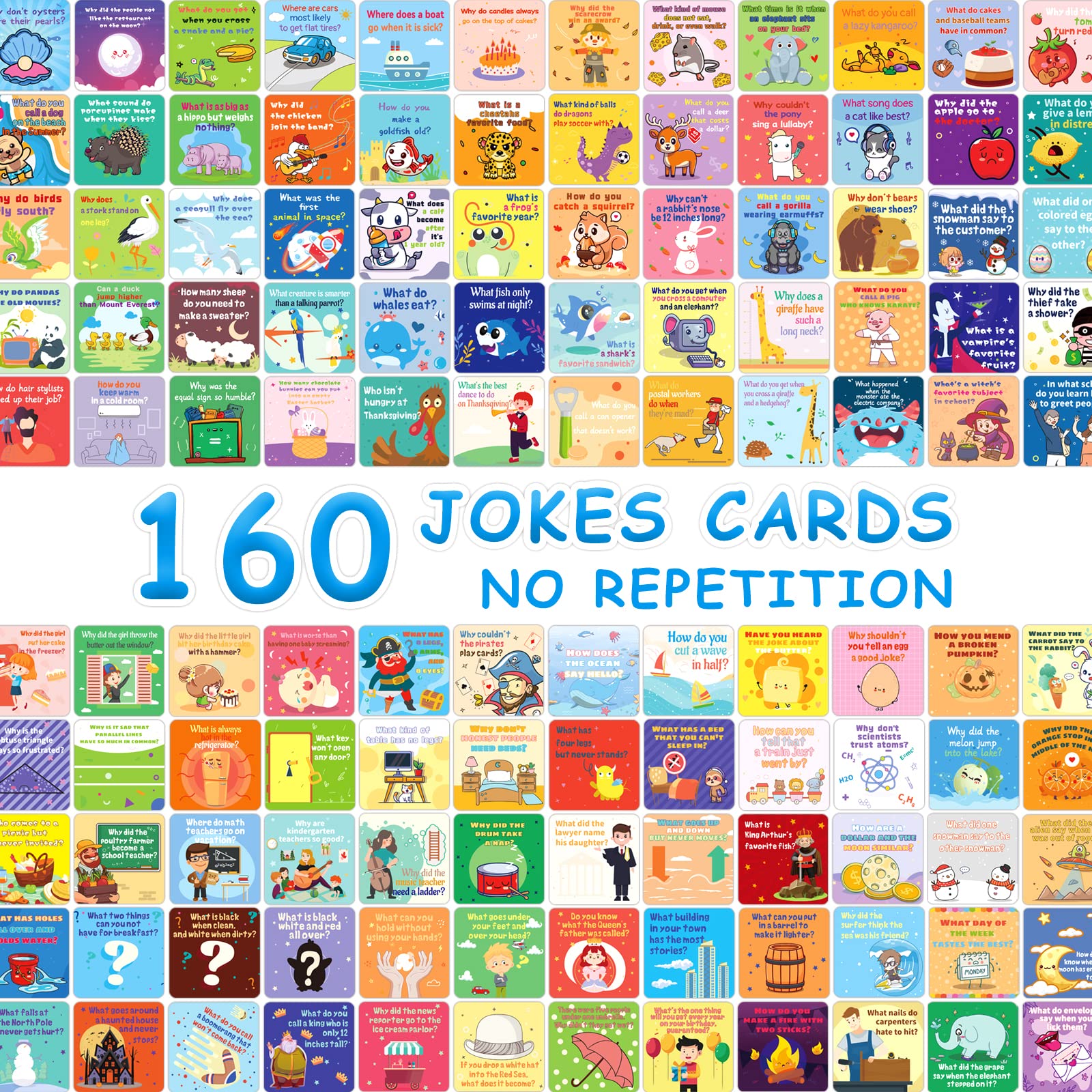 zheyistep 160 Joke Cards for Kids Lunch Box Jokes for Kids, Inspirational Lunch Notes for Boys Girls Students Lunch Notes Jokes Cards with 80 Reward Stickers for Teacher