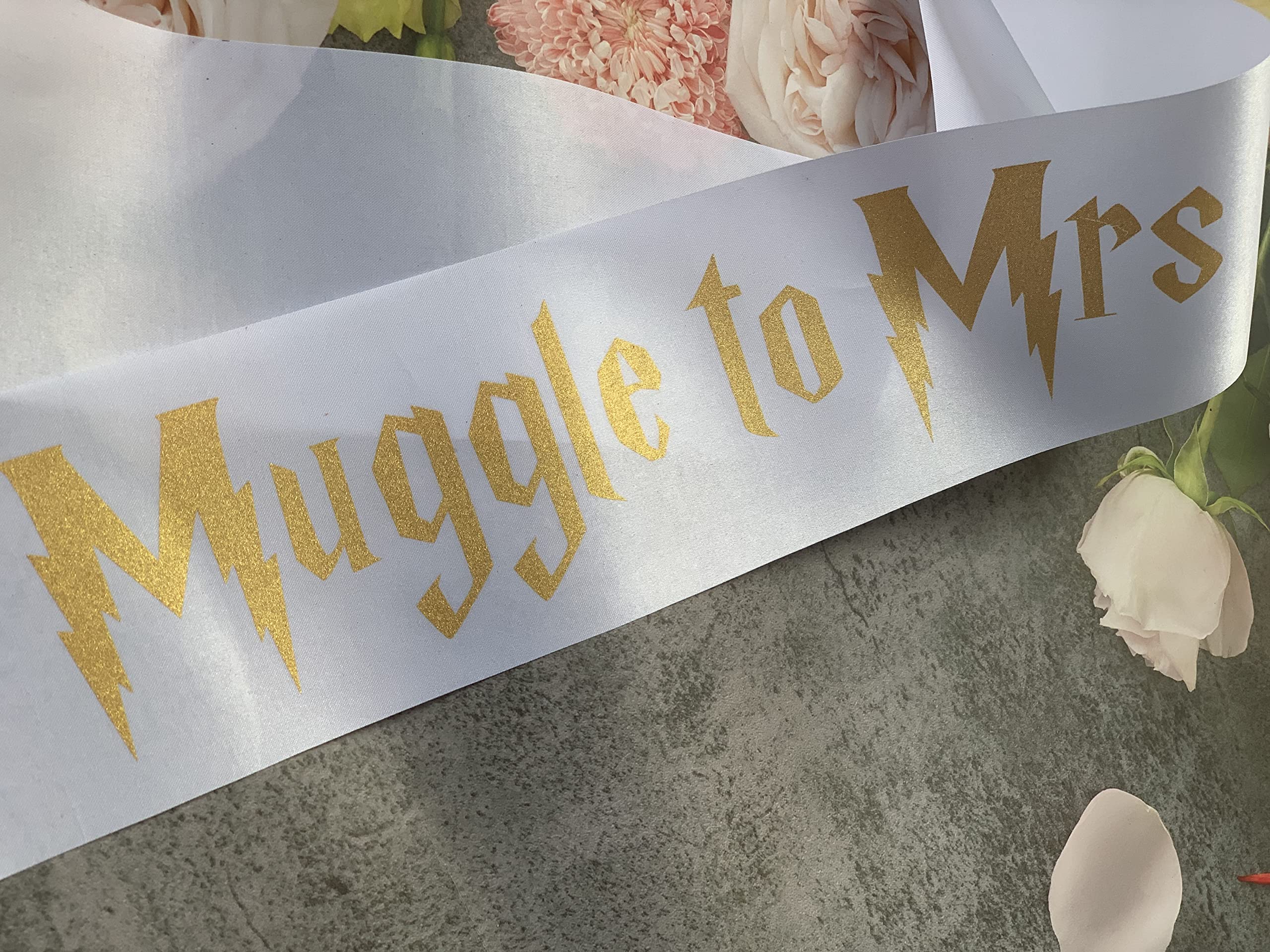 Muggle to Mrs Sash, Bride to be Sash,from Muggle to Mrs, Bridal Shower, Bachelorette Party Decor, Gold Glitter