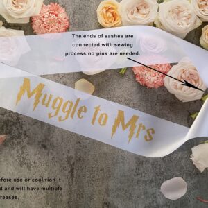 Muggle to Mrs Sash, Bride to be Sash,from Muggle to Mrs, Bridal Shower, Bachelorette Party Decor, Gold Glitter