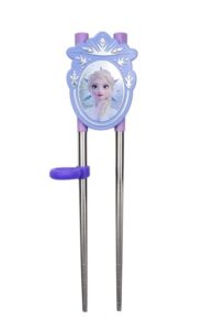 frozen elsa princess tiara stainless steel training chopsticks, finger ring can be moved for right or left handed, made in korea