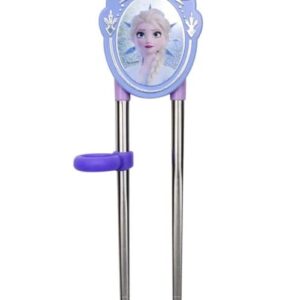 Frozen Elsa Princess Tiara Stainless Steel Training Chopsticks, Finger Ring Can Be Moved for Right or Left Handed, Made in Korea