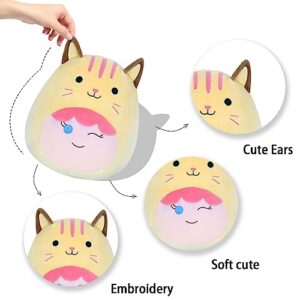 Terbaik 12Inch Cat Plush Pillow,Cute Cat Soft Plushies Squishy Cat Stuffed Animal Kawaii PlushToy Kitten Throw Pillow Decoration Kawaii Cat Plushies Gifts for Girls Boys