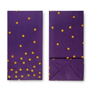 ROYAL BLUEBONNET Purple and Gold Gift Bags -Set of 24- Purple Goodie Bags and Stickers – Purple Thank You Bags, Purple and Gold Party Decorations, Purple Party Supplies, Purple Candy Bags