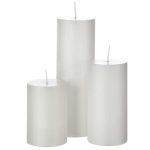 Shihanee Set of 36 Pillar Candles and Glass Cylinder Vases Clear Cylinder Candle Holders for Slim Pillar Candles Wedding Centerpieces (White,2.6'' X 4.7'', 5.9'', 7.9'')