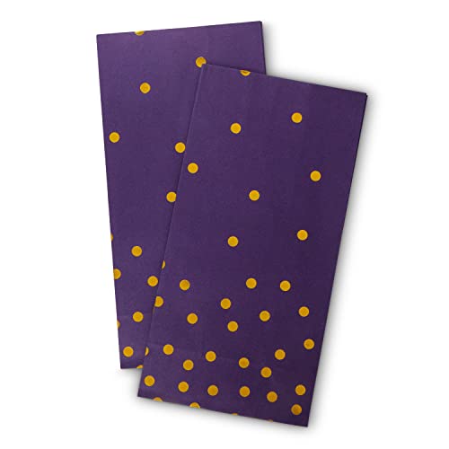 ROYAL BLUEBONNET Purple and Gold Gift Bags -Set of 24- Purple Goodie Bags and Stickers – Purple Thank You Bags, Purple and Gold Party Decorations, Purple Party Supplies, Purple Candy Bags