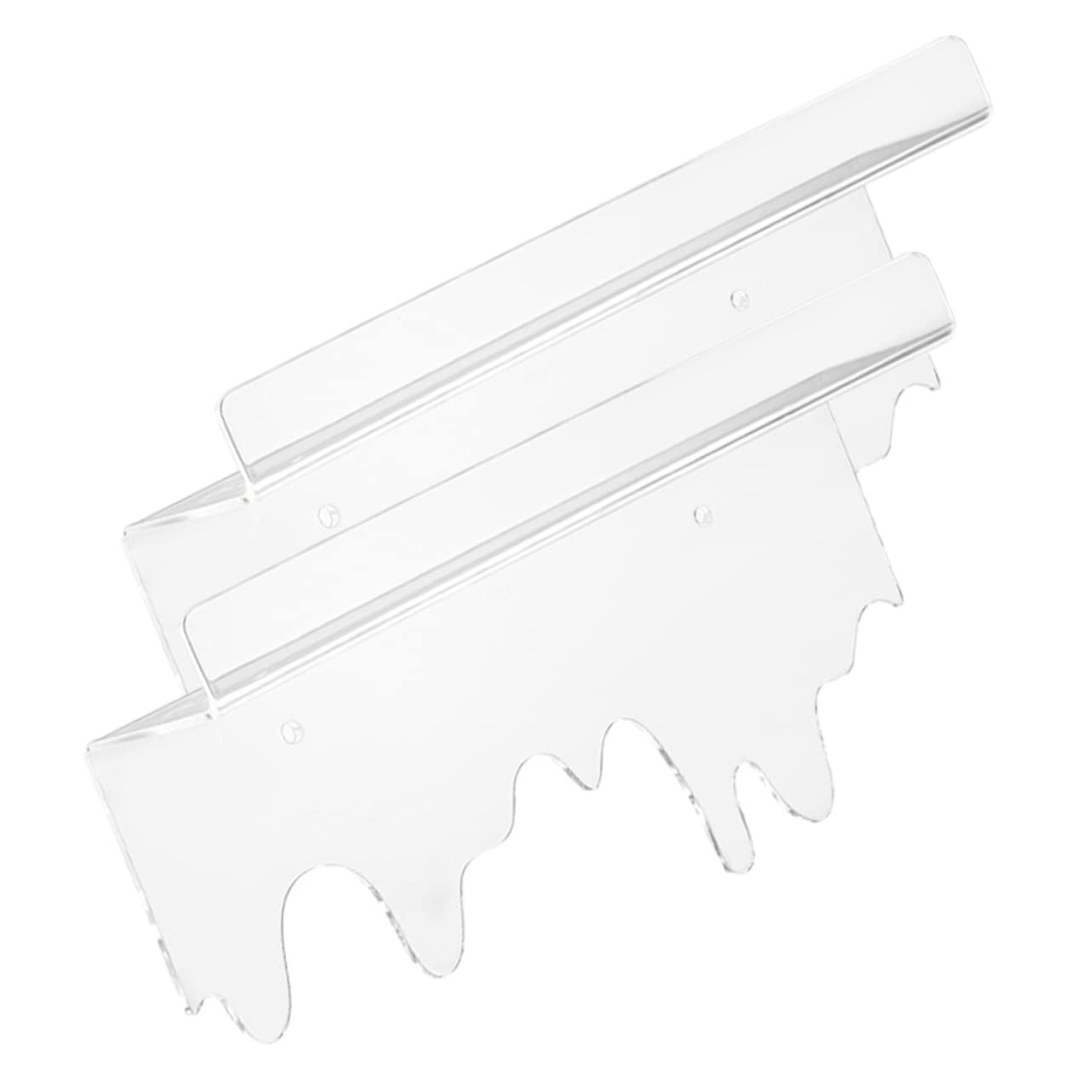 ORFOFE 2Pcs Wall Mounted Transparent Floating Shelf for Cosmetics Storage Adhesive Wall Shelf for Bathroom and Home Organization