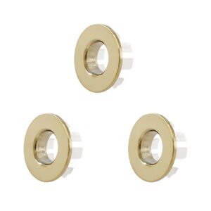 murtenze 3pcs sink overflow ring, sink basin trim overflow cover copper insert in hole, kitchen sink overflow cover round caps for kitchen bathroom (gold)