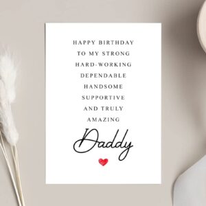 Daddy Birthday Card Poem - Birthday Card For Daddy - Amazing Gift Special For Daddy Birthday - From Wife, Son, Daughter - Cute Birthday Card