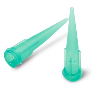 zorveiio 50 pack 18ga 1.18 inch blunt tip dispensing neddle,green plastic syringe blunt tip neddle,tapered luer lock dispensing needles for industrial use