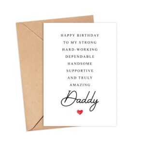 Daddy Birthday Card Poem - Birthday Card For Daddy - Amazing Gift Special For Daddy Birthday - From Wife, Son, Daughter - Cute Birthday Card