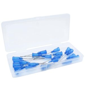 zorveiio 20 pack 22ga 1.5 inch blunt tip dispensing neddle,blue plastic syringe blunt tip neddle,tapered luer lock dispensing needles for industrial use